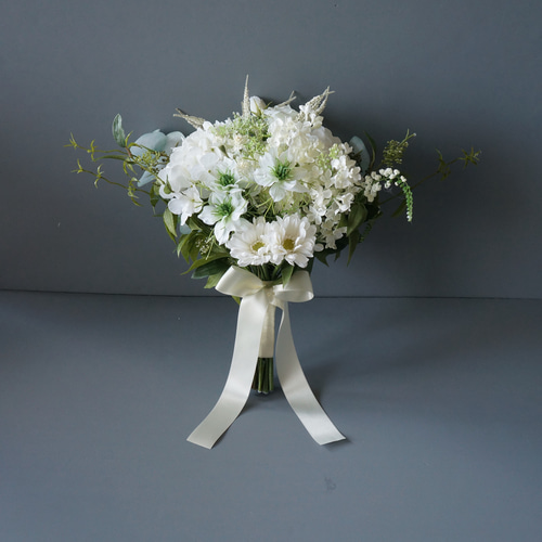 ブーケ アーティフィシャルフラワー ウェディングブーケ 紫陽花と