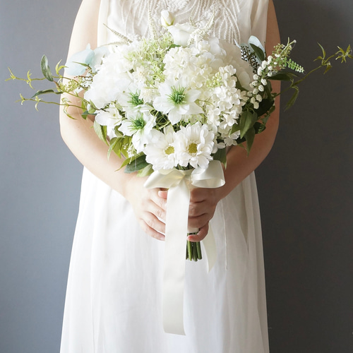 ブーケ アーティフィシャルフラワー ウェディングブーケ 紫陽花と