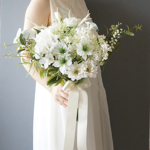 ブーケ アーティフィシャルフラワー ウェディングブーケ 紫陽花