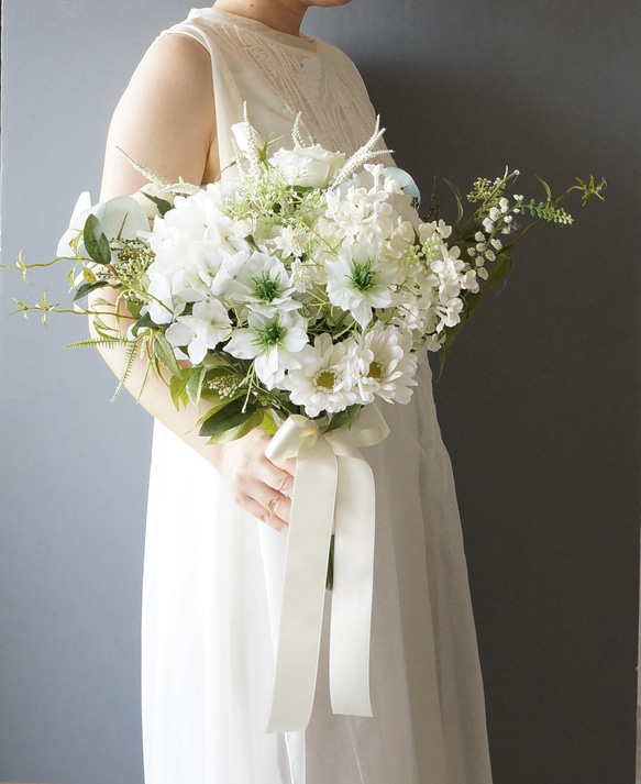 売れ筋新商品 あじさいとガーベラで彩る 夏のウェディングブーケ 結婚式に 花束・アレンジメント