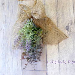 再再再販！ 渋めで深みのあるユーカリ＆ラベンダーのスワッグ フェイク