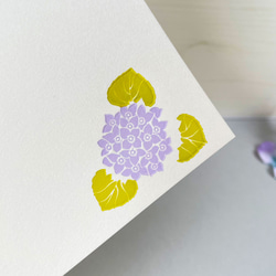 紫陽花のポストカード　美しい花（活版印刷） 2枚目の画像