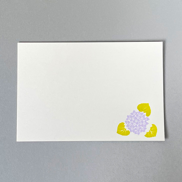 紫陽花のポストカード　美しい花（活版印刷） 1枚目の画像
