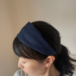 マドラスチェックのターバン（カーキ・ブラウン系） ヘアバンド