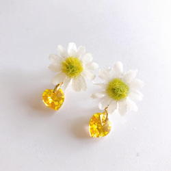 earring♡glass flower♡daisy♡ 1枚目の画像