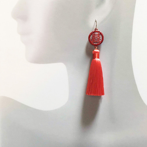 シノワズリ ベージュ タッセル装飾 アクセサリーパーツ チャイナ 中国房飾り 中国雑貨多幸屋 つるし飾り チャイナタッセル