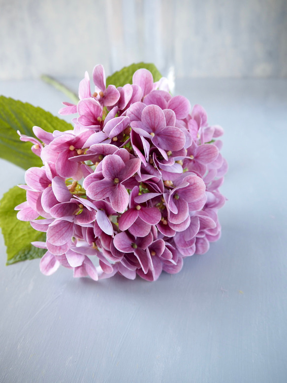 【リアル造花】選べる2色ブルーとピンクの紫陽花1本売り 4枚目の画像