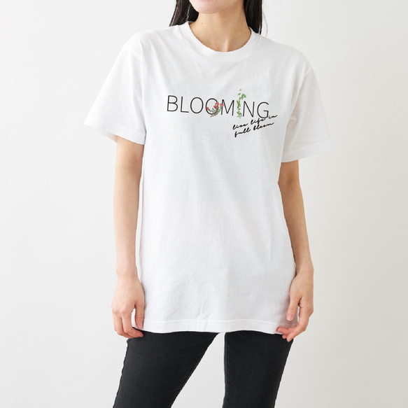 BLOOMING　Tシャツ ホワイト 1枚目の画像