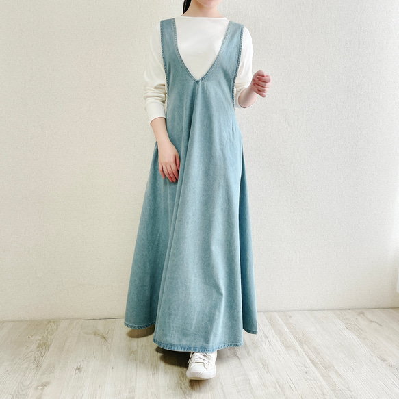 vintage sleeveless dress マキシ丈ワンピース