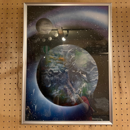 214.幻想の街。☆スプレーアート 名もなき街の輝き #スプレーアート #宇宙の絵 #アート