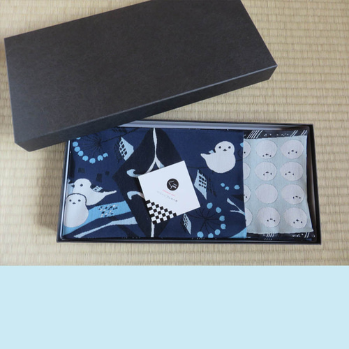 西陣織・田中伝・エナガ半幅帯ブルー 和装小物（帯・半襟） petacoの