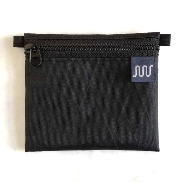 PACKING ブラック コンパクト財布 X-Pac ポーチワレット ブラック アウトドア軽量財布 ナイロン