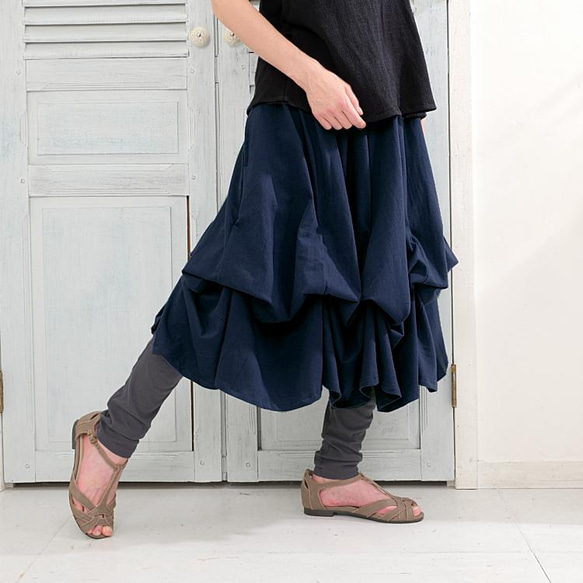 畢業季清倉大拍賣 * 四種長度可選 * 已售出超過1500件 [自由調節裙擺] 舒適款 * 青色/海軍藍 第4張的照片