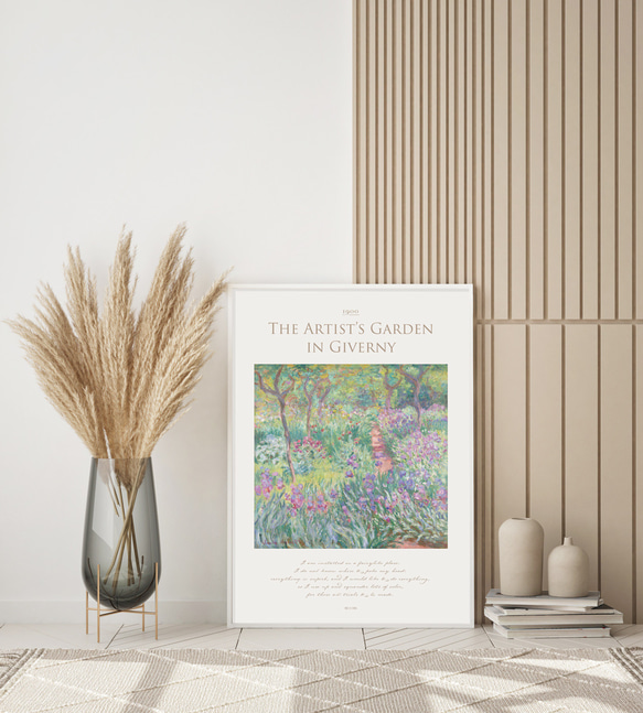 ジヴェルニーの庭のアヤメ アートポスター 花 自然 植物 名画 絵画 風景画 ポスター アートパネル 特大 AP232 2枚目の画像