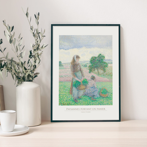 ピサロ【井戸端の女と子供】 - 手描き 絵画（油絵複製画）販売の