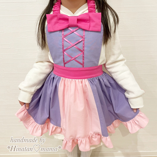 プリンセスのフリルたっぷりエプロンドレス♡♡女の子エプロン