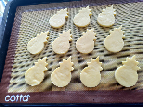 ステンレス製　パイナップル　クッキー型（全サイズ高さ2センチ）3個セット 4枚目の画像