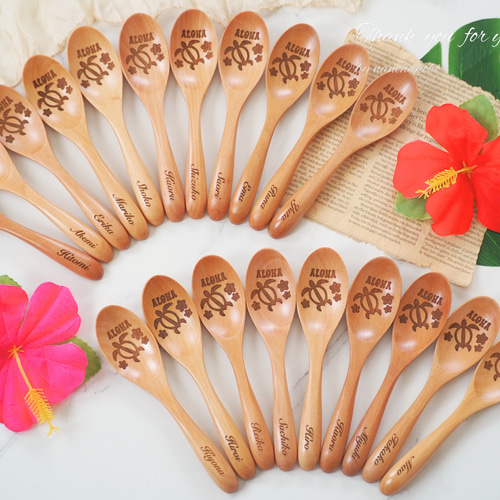 席札・プチギフトに大人気♡】名入れ無料♡ホヌスプーンハワイ挙式