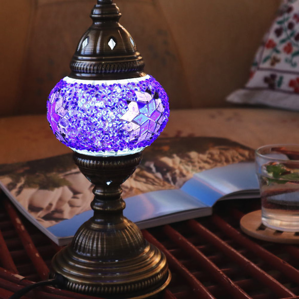 Turkish Mosaic lamp[Desk type]SMALL-Blue *Free shipping 第1張的照片
