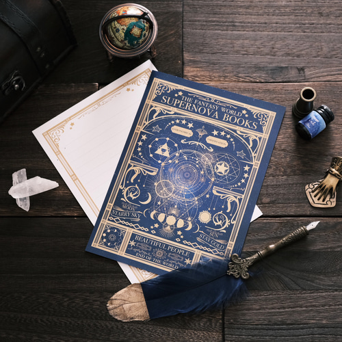 空想天体古書Ⅰ・月の満ち欠け（ギャラクシー） レターセット