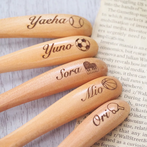 名前入り スプーン カトラリー 木製食器 ハンドメイド お祝い プレゼント 卒団記念品・発表会に大人気♡お名前入りつやありスプーンorフォーク