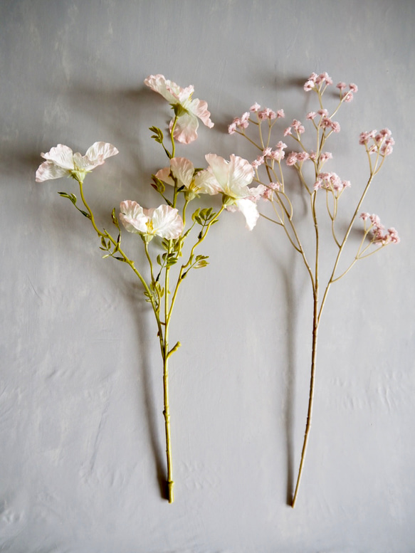 【ノウゼンカズラとピンクカスミソウ】｜アーティフィシャルフラワー 花瓶アレンジ| 春｜ギフト・インテリア雑貨 11枚目の画像