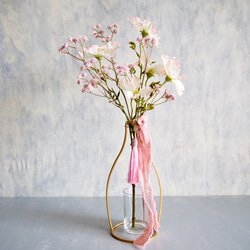 ホワイトとピンクの造花 ノウゼンカズラとピンクカスミソウ】｜アーティフィシャルフラワー