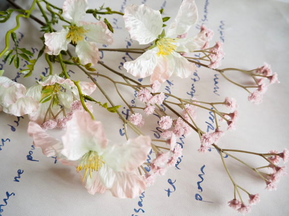 【ノウゼンカズラとピンクカスミソウ】｜アーティフィシャルフラワー 花瓶アレンジ| 春｜ギフト・インテリア雑貨 12枚目の画像