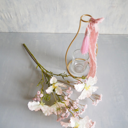 【ノウゼンカズラとピンクカスミソウ】｜アーティフィシャルフラワー 花瓶アレンジ| 春｜ギフト・インテリア雑貨 7枚目の画像