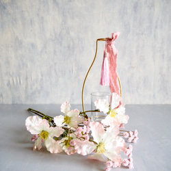 【ノウゼンカズラとピンクカスミソウ】｜アーティフィシャルフラワー 花瓶アレンジ| 春｜ギフト・インテリア雑貨 10枚目の画像