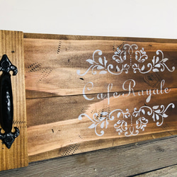 【春の福袋】 Wooden Tray  木製　カフェトレイ　2枚セット 10枚目の画像