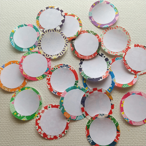 丸型コメントカード#1729 メッセージカード しぼり千代紙 メッセージ