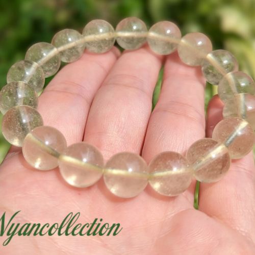 天然ガラス ブレスレット 宝石鑑別書付きリビアングラス7㎜ブレスレット