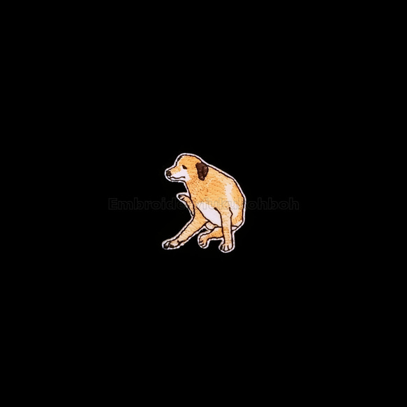 かゆい犬　刺繍ワッペン　犬ワッペン　レトリバー　茶色い犬 5枚目の画像