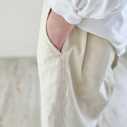 S～LL 丈カット可 ゴムが選べる 透けない白パンツ！ゆるダボ 総ゴム 一年中着られる生成りデニムパンツ 15枚目の画像