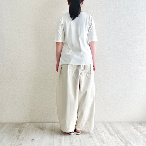 透けない生成り】まるでパジャマみたいなデニムパンツ ゴムが選べる