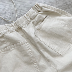 S～LL 丈カット可 ゴムが選べる 透けない白パンツ！ゆるダボ 総ゴム 一年中着られる生成りデニムパンツ 18枚目の画像