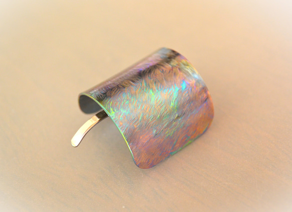 Titanium Hair Cuff・チタンヘアカフ・ポニーフック・グラデーショングラス・３３mm・A 1枚目の画像