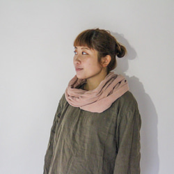 hokkori snood〔桜鼠色〕/草木染めorganiccotton pileスヌード 4枚目の画像