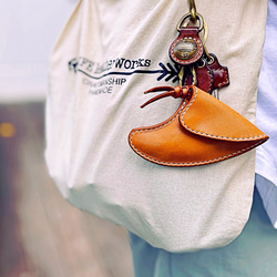 サーフコインケース S-030 フィン型 レザー 本革小銭入れ ヌメ革コイン