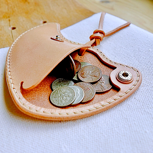 サーフコインケース S-030 フィン型 レザー 本革小銭入れ ヌメ革コイン