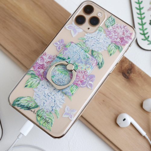 花陽のスマホケース 紫陽花 ニュアンスiPhoneケース スマホケース Android 全機種