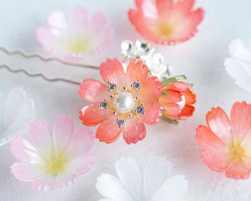 専用 雨に咲く花 美しアンティーク 菊と藤下がりの簪 金属簪 櫛平打ち