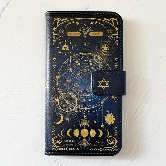 Fancy Astronomical Old Book II / Moon Phases Notebook Type iPhon 第3張的照片