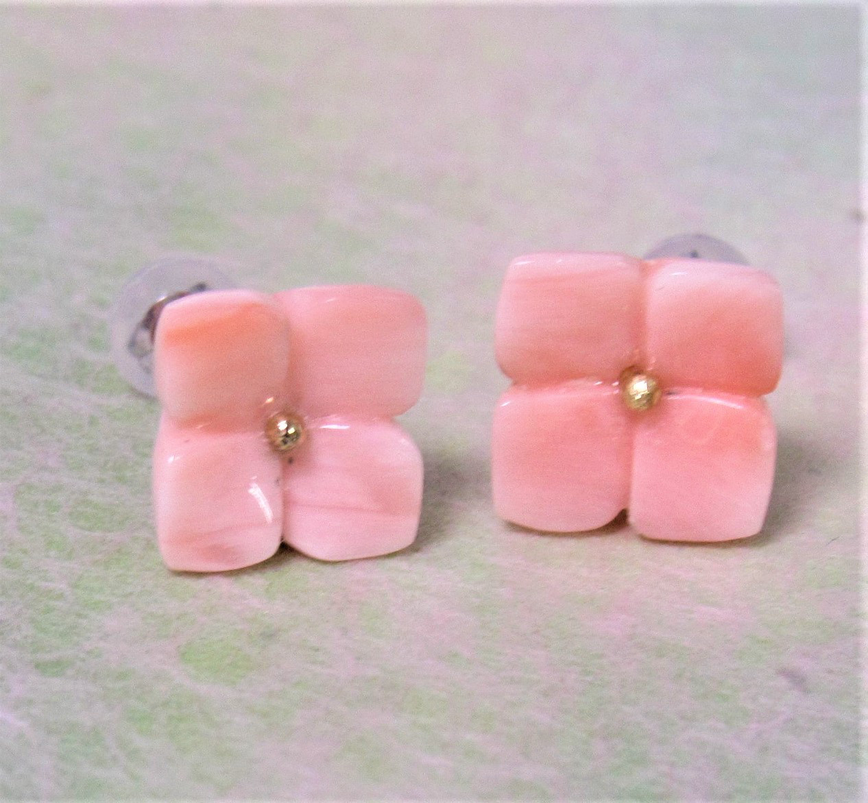 宝石珊瑚   さんご　アクセサリ－・ジュエリ－　イヤリングノンホールピアス　No－ 10525