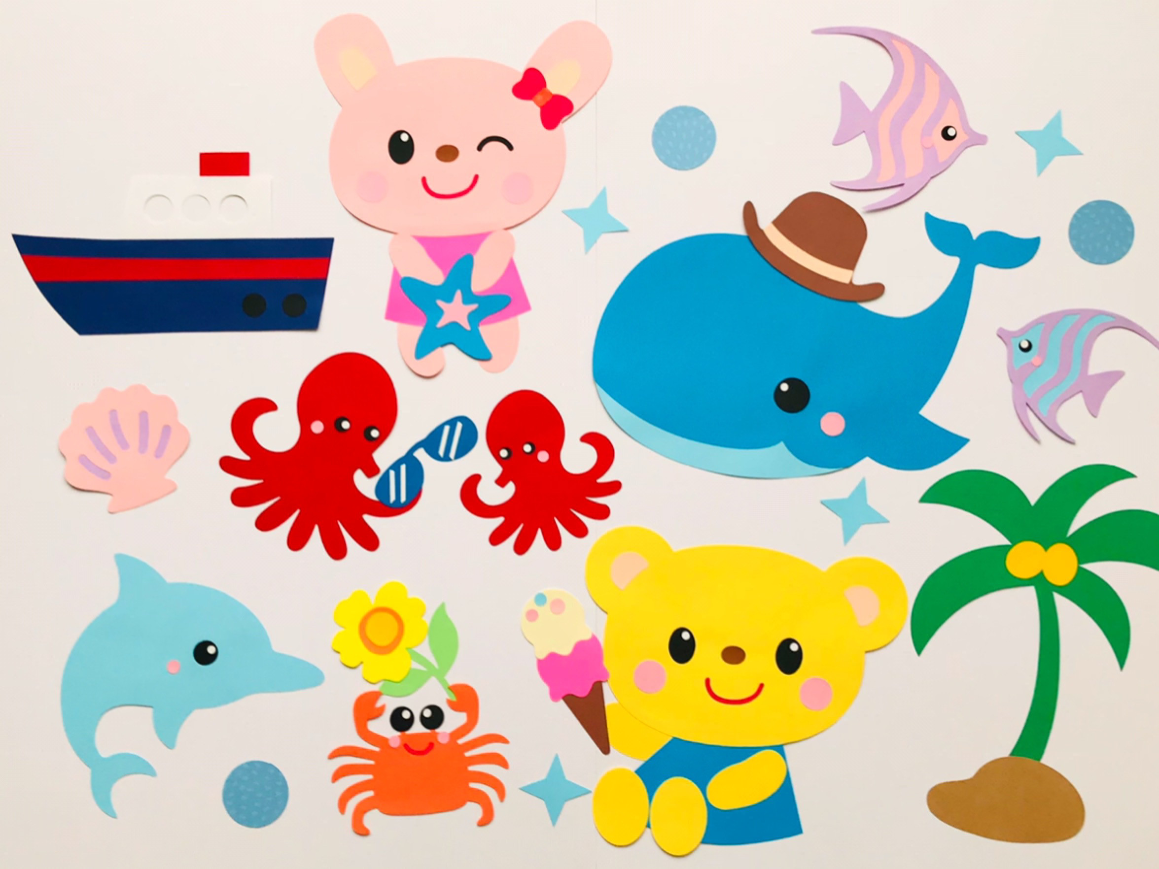 サマーガーランド②】 夏 海 季節 飾り インテリア 保育 壁面（ボード 