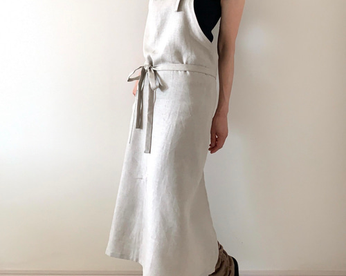 リネン100％ フルエプロン ナチュラルベージュ エプロン cocochi. 通販