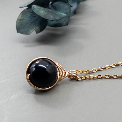 モリオン 黒水晶 ペンダント ネックレス クォーツ ステンレス ワイヤー