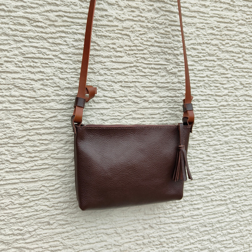 【美品】SLOW ダークブラウン ショルダーバッグ SLOW(ファッション) 最大52%☆土日限定 SLOW ショルダーバッグ