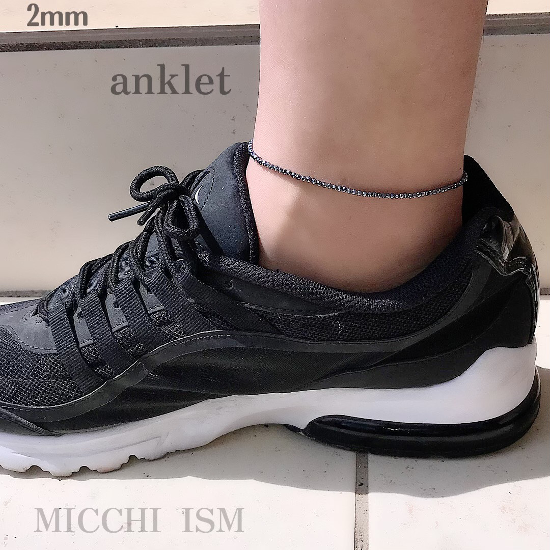 テラヘルツ鉱石を入れたアンクレット 長さ25cm 2本入り 赤色 メンズ